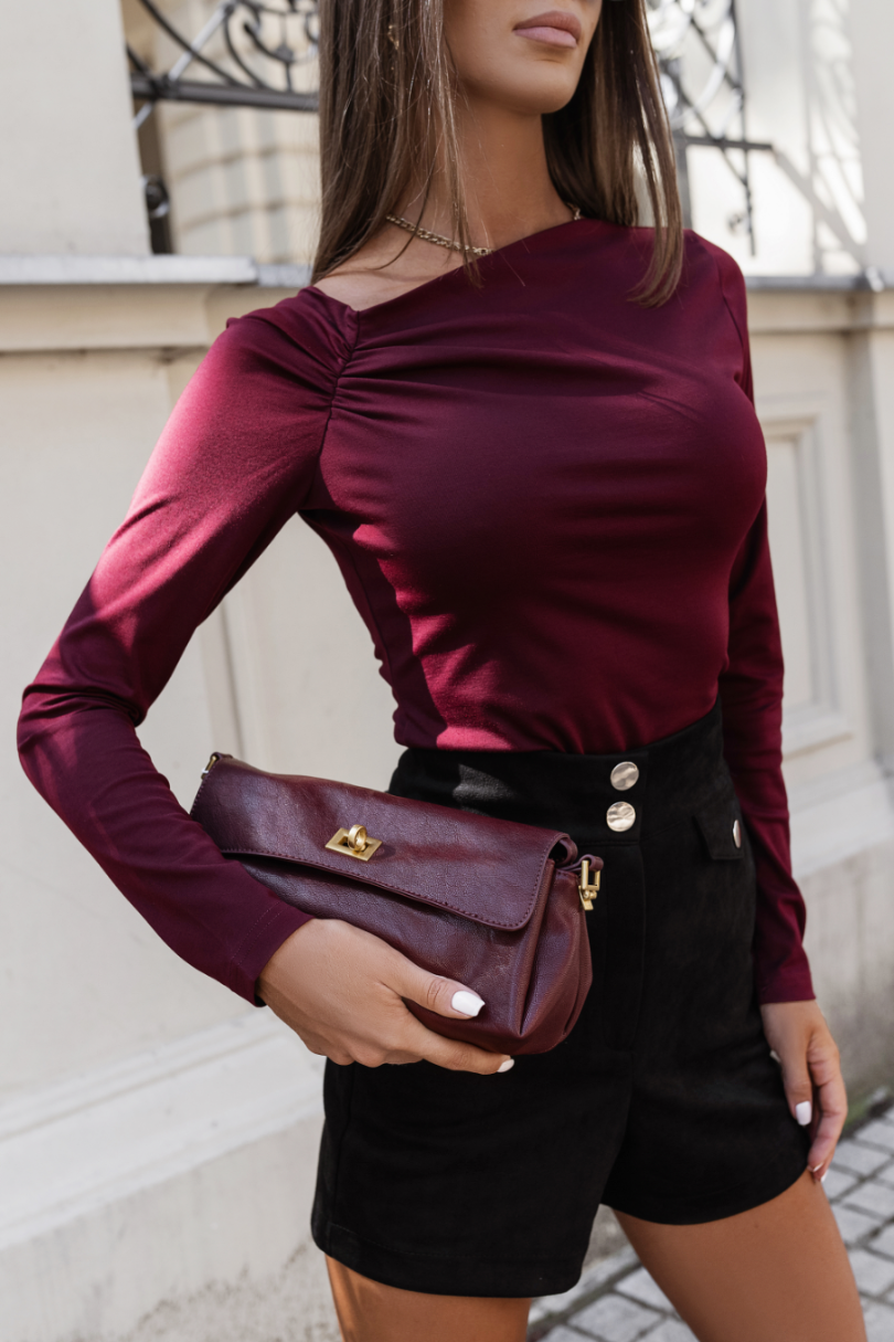 Bluzka THEA – elegancka wiskoza bordowa, komfort & styl